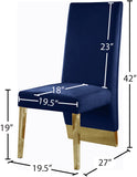Porsha Luxe Velvet Dining Chairs - Elegant Channel Tufted Design with Stylish Gold Legs - Set of 2