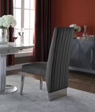 Porsha Luxe Velvet Dining Chairs - Elegant Channel Tufted Design with Stylish Gold Legs - Set of 2