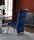 Porsha Luxe Velvet Dining Chairs - Elegant Channel Tufted Design with Stylish Gold Legs - Set of 2