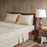 Wholesale Cotton Flannel Winter Sheet Set, Tan Dog