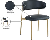 Lupita Dining Chairs Set of 2 - Elegant Vegan Leather with Brushed Gold Frame for Upscale Dining