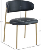 Lupita Dining Chairs Set of 2 - Elegant Vegan Leather with Brushed Gold Frame for Upscale Dining
