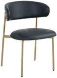 Lupita Dining Chairs Set of 2 - Elegant Vegan Leather with Brushed Gold Frame for Upscale Dining