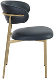 Lupita Dining Chairs Set of 2 - Elegant Vegan Leather with Brushed Gold Frame for Upscale Dining