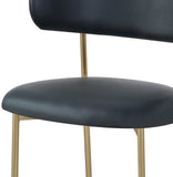 Lupita Dining Chairs Set of 2 - Elegant Vegan Leather with Brushed Gold Frame for Upscale Dining