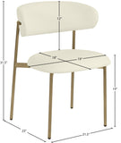Lupita Dining Chairs Set of 2 - Elegant Vegan Leather with Brushed Gold Frame for Upscale Dining