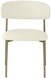Lupita Dining Chairs Set of 2 - Elegant Vegan Leather with Brushed Gold Frame for Upscale Dining