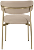 Lupita Dining Chairs Set of 2 - Elegant Vegan Leather with Brushed Gold Frame for Upscale Dining