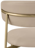 Lupita Dining Chairs Set of 2 - Elegant Vegan Leather with Brushed Gold Frame for Upscale Dining