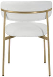 Lupita Dining Chairs Set of 2 - Elegant Vegan Leather with Brushed Gold Frame for Upscale Dining