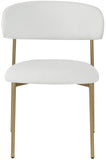 Lupita Dining Chairs Set of 2 - Elegant Vegan Leather with Brushed Gold Frame for Upscale Dining