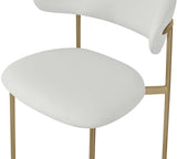 Lupita Dining Chairs Set of 2 - Elegant Vegan Leather with Brushed Gold Frame for Upscale Dining