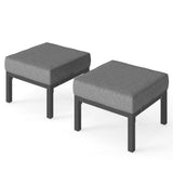 Outdoor Footstools Patio Ottoman Set of 2, Aluminum All-Weat