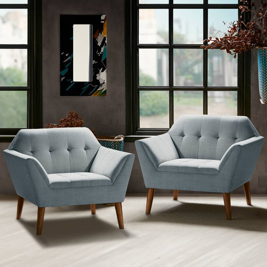 Wholesale Modern Mid-Century Accent Arm Chair, Pale Green [Set of 2] *
