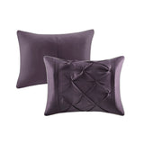 Silky Tufted 7-Piece Comforter Set, Plum Purple