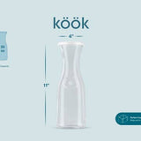 Kook Glass Carafe Pitchers with Lids for Drinks