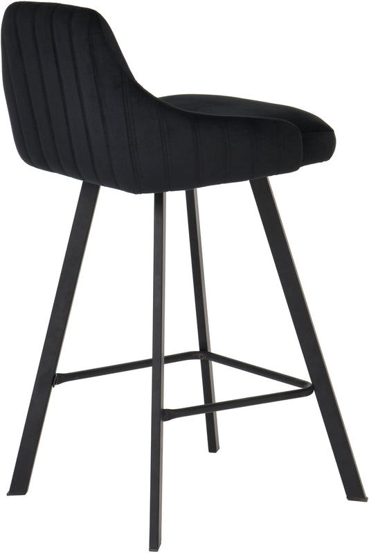 Viviene Contemporary Counter Height Stool Set of 2 - Plush Upholstered Design with Matte Black Legs