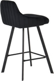 Viviene Contemporary Counter Height Stool Set of 2 - Plush Upholstered Design with Matte Black Legs