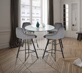 Viviene Contemporary Counter Height Stool Set of 2 - Plush Upholstered Design with Matte Black Legs