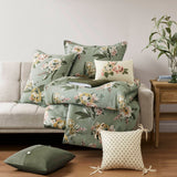 7 Piece Vintage Floral Comforter Set, Green