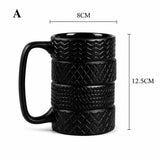 Tire Mug with Wrench Handle Novelty Coffee Cup