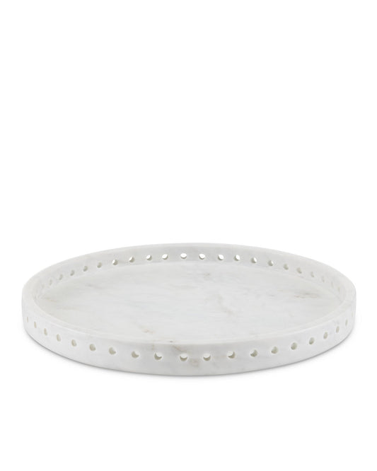 Freya Large White Marble Tray