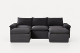 VELLO 111" 3-Seater Sofa with 2 Ottomans