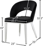 Roberto Contemporary Dining Chair - Elegant Velvet Upholstered Design with Stylish Iron Legs