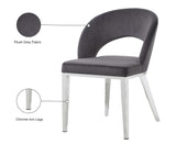 Roberto Contemporary Dining Chair - Elegant Velvet Upholstered Design with Stylish Iron Legs