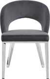 Roberto Contemporary Dining Chair - Elegant Velvet Upholstered Design with Stylish Iron Legs