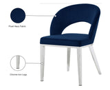 Roberto Contemporary Dining Chair - Elegant Velvet Upholstered Design with Stylish Iron Legs