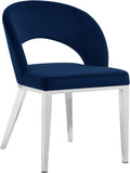 Roberto Contemporary Dining Chair - Elegant Velvet Upholstered Design with Stylish Iron Legs