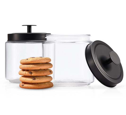 Kook 4 Qt Glass Pantry Canisters, Set of 2