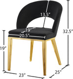 Roberto Contemporary Dining Chair - Elegant Velvet Upholstered Design with Stylish Iron Legs