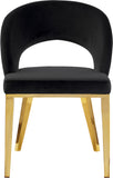 Roberto Contemporary Dining Chair - Elegant Velvet Upholstered Design with Stylish Iron Legs