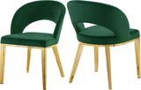 Roberto Contemporary Dining Chair - Elegant Velvet Upholstered Design with Stylish Iron Legs