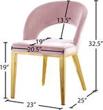Roberto Contemporary Dining Chair - Elegant Velvet Upholstered Design with Stylish Iron Legs