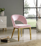 Roberto Contemporary Dining Chair - Elegant Velvet Upholstered Design with Stylish Iron Legs
