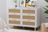 NESTO 43" Modern Rattan Drawer Cabinet