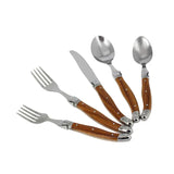 Laguiole 20pc Flatware Set, Wood Grain