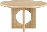 Rivas Dining Table - Elegant Mid-Century Modern Design with Fluted Base and Rich Black Finish