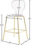 Clarion Contemporary Lucite Polycarbonate Stool Set of 2 - Modern Style for Kitchen and Bar