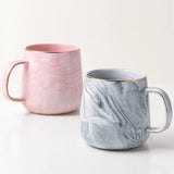 Nordic Marble Ceramic Mug with Gold Rim Coffee Cup