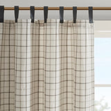 Plaid Fleece Lining Window Panel, Ivory
