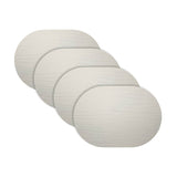 Strata Leather Silver Placemat - Oval 13.3x16.5"- Set of 4