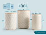 Embossed Ceramic Storage Jars Set of 3 – Ivory