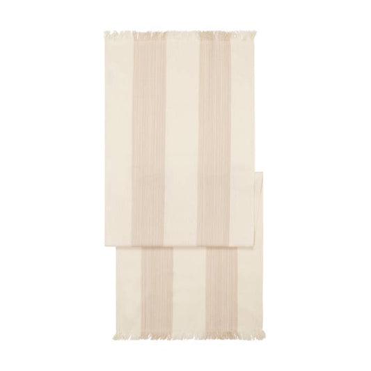 French Home 18”X 57” Cream and Tan Striped Runner