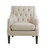 Diamond Tufted Vintage Lounge Chair, Cream *