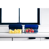 4 Piece Set (2 Containers + 2 Lids) 6.55 Cup Rectangular Glass Storage Containers, White