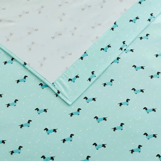 Wholesale Aqua Dogs Blue 4-Piece Sheet Set [OEKO-TEX Certified]
